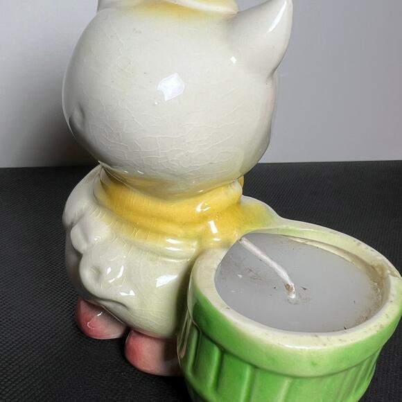 Vintage Ceramic Pig Candle Holder 475 Inches Mid Century Farmhouse - Picture 11 of 16